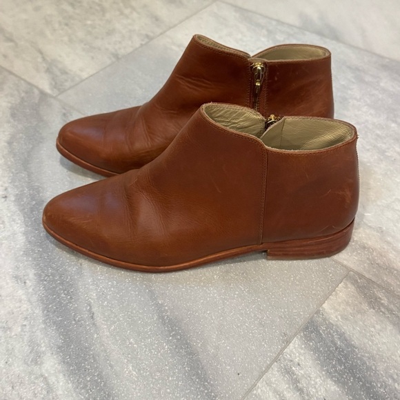 NISOLO Women's Lana Leather Waterproof Ankle Boots Brandy Brown Zip Size 9.5 EUC - Picture 9 of 12